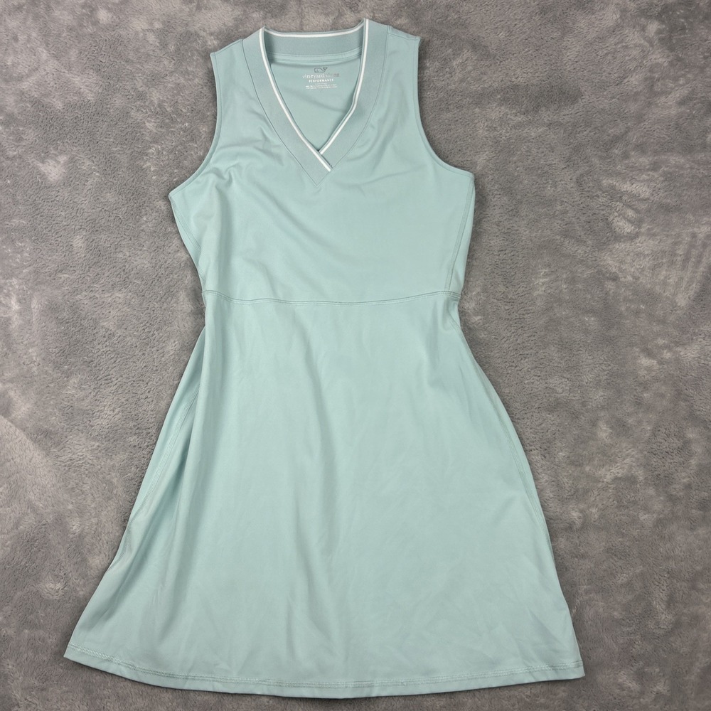 Vineyard Vines Performance Dress Aqua Haze Sleeveless Size S Pickleball Tennis